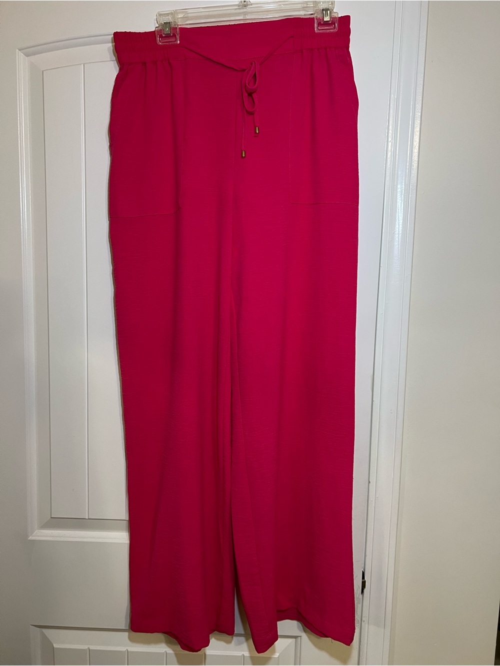 Rachel Zoe Vibrant Fuchsia Wide-Leg Drawstring Pants